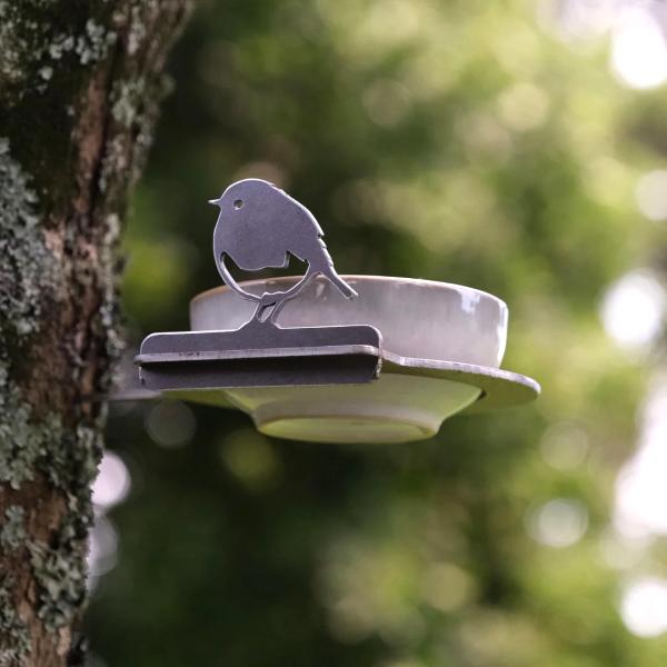 Mangeoire rouge-gorge pour oiseaux - METALBIRD